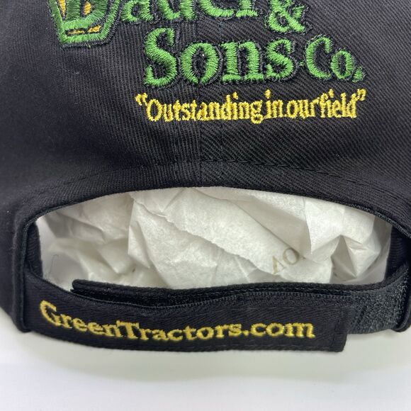 John Deere Hat Black W/ Green Trim Men's Adjustable - Picture 7 of 9
